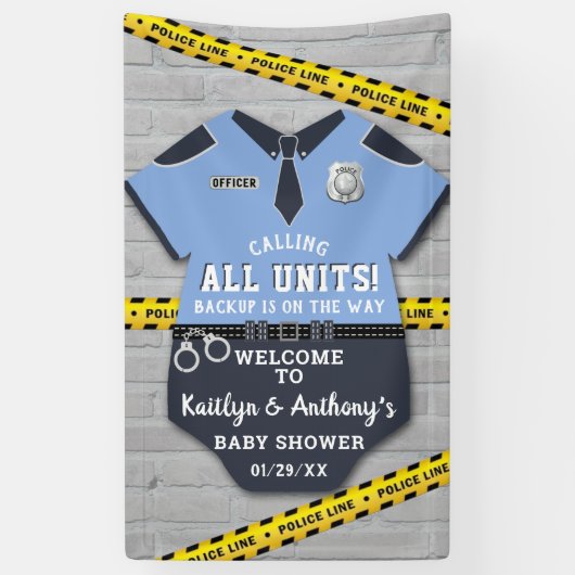Empfang der Baby-Dusche durch Polizeibeamte Banner (Vertikal)