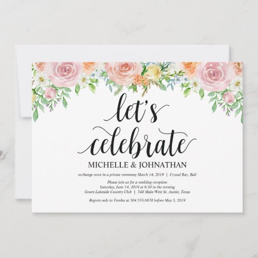 Empfang der Blumenromantik Einladungskarte Einladung (Vorderseite)