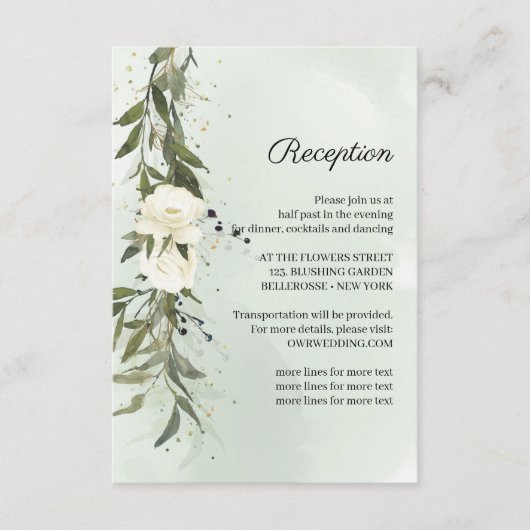 Empfang der Hochzeitsempfehlung "Deep Greenerity W Begleitkarte (Vorderseite)