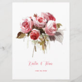 Empfang der Hochzeitsfeier Menükarte (Rückseite)