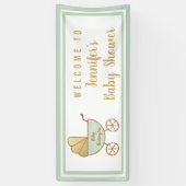 Empfang der Retro Carriage Mint Green Baby Dusche Banner