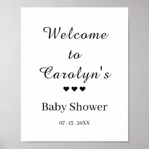 Empfang der White Baby Dusche Poster
