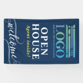Empfang des Deep Blue Open House Realtor Logos Banner (Horizontal)