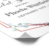 Empfang des geometrischen Lila-floralen Brautparty Poster (Ecke)