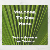 Empfang des Hauses Green Palm Leaf Bierflaschenetikett (Einzelnes Label)
