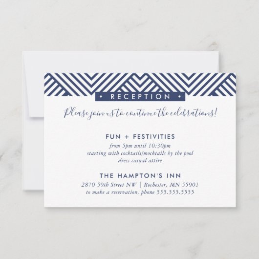 EMPFANG DETAILS INSERT Modernes geo einfaches Must Einladung (Vorderseite)