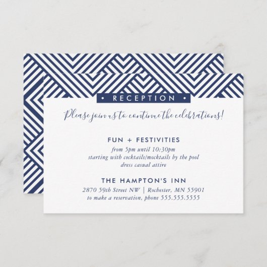 EMPFANG DETAILS INSERT Modernes geo einfaches Must Einladung (Vorne/Hinten)