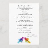 Empfang DETAILS Rainbow Lovebirds Begleitkarte (Rückseite)