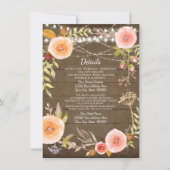 Empfang Details Rustikale Leuchten Blumenkranz Einladung (Vorderseite)
