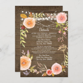 Empfang Details Rustikale Leuchten Blumenkranz Einladung