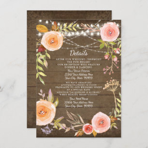 Empfang Details Rustikale Leuchten Blumenkranz Einladung