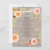 Empfang Details Rustikales Twinkle Licht Blumenhol Einladung (Vorderseite)