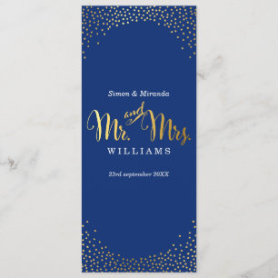 EMPFANG DINNER MENU Mini Goldmedaille Konfetti bla Menükarte