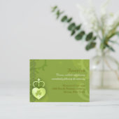 Empfang einer grünen irischen Hochzeit Begleitkarte (Stehend Vorderseite)