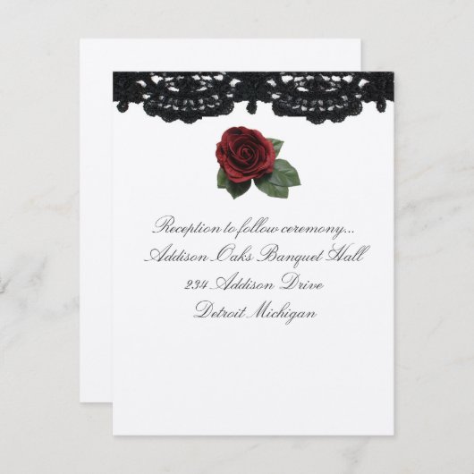 Empfang Einladung Design Rose und Kuchen (Vorne/Hinten)