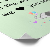 Empfang, Elefant, Wanddekoration zum Kinderzimmer Poster (Ecke)