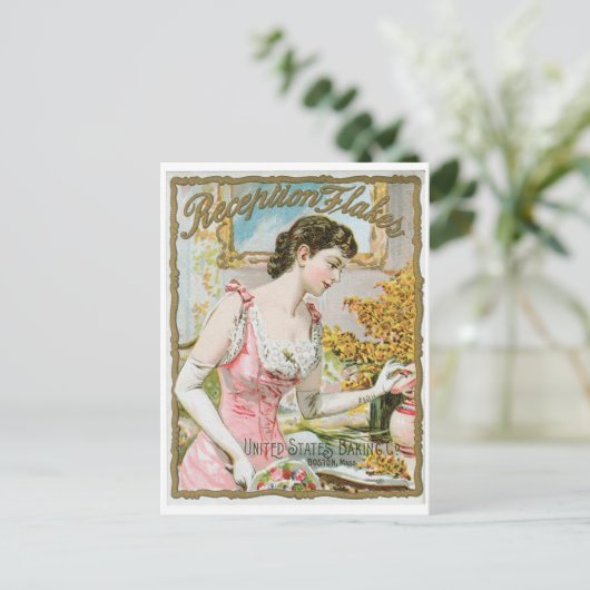 Empfang Flakes Vintag Backen Kunst Postkarte (Stehend Vorderseite)
