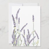 Empfang Französischer Lavendel Floral Moderne Typo Einladung (Rückseite)