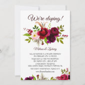 Empfang für einfache Burgunder-Flora Einladung (Vorderseite)