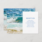 Empfang für Hochzeiten am tropischen Strand Begleitkarte (Vorne/Hinten)