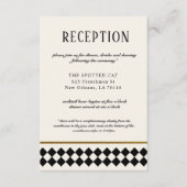 Empfang für Schwarz-Gold-Checkerboard-Grenzen Begleitkarte (Vorderseite)