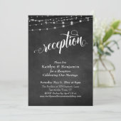 Empfang für Typografie-Khalkboard-Leuchten Einladung (Stehend Vorderseite)