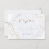 Empfang | Gilded Rose Dusty Blue Watercolor Einladung (Vorderseite)