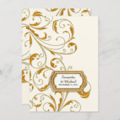 Empfang Glam Old Hollywood Regency Black Krawatte Einladung (Vorne/Hinten)