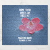 Empfang Hochzeit Pink Blume Gast Dank Bierflaschenetikett (Einzelnes Label)