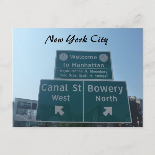 Empfang in Manhattan Postkarte (Vorderseite)