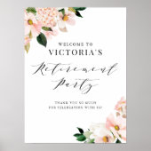 Empfang in Rosa Magnolia und Hydrangea Poster (Vorne)