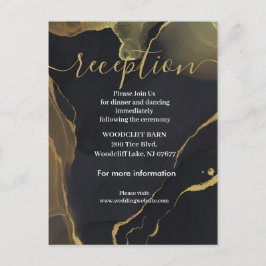 Empfang-Karte aus schwarzem und goldenem Marmor Ankündigungspostkarte