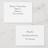 Empfang-Karte Begleitkarte (Vorne/Hinten)