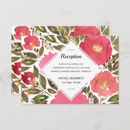 Empfang-Karte für Blume Einladung (Vorne/Hinten)