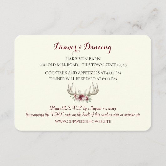 Empfang-Karte für Blumenankleber Begleitkarte (Vorderseite)