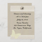 Empfang-Karte für das Einband und die Spitze Einladung (Vorne/Hinten)