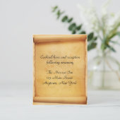 Empfang-Karte für die Bildtrolle Begleitkarte (Stehend Vorderseite)