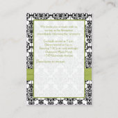 Empfang-Karte für die Farbe Grün, Weiß und Schwarz Begleitkarte (Rückseite)