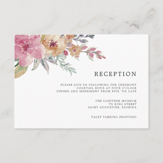 Empfang-Karte für gestrichene Blüten Begleitkarte (Vorderseite)