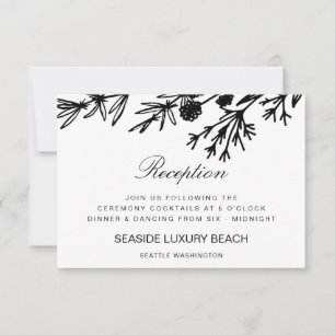 Empfang-Karte für handgezeichnete botanische Blätt Einladung
