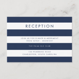 Empfang-Karte für Navy & White Strip Begleitkarte
