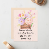 Empfang-Karte für pfirsichrustikale Hochzeit Mitteilungskarte (Vorderseite/Rückseite Beispiel)