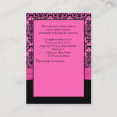 Empfang-Karte für Rosa und Schwarz Begleitkarte (Rückseite)