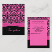 Empfang-Karte für Rosa und Schwarz Begleitkarte (Vorne/Hinten)