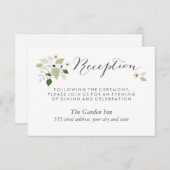 Empfang-Karte für Wiesenblumen - Weiß Begleitkarte (Vorne/Hinten)