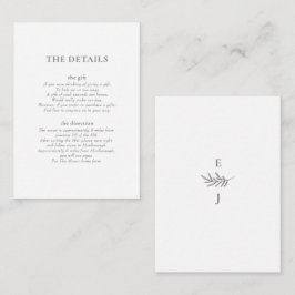 Empfang-Karte mit Foliendaten Begleitkarte