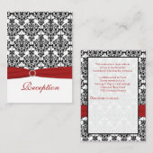 Empfang-Karte mit Rot, Weiß und Schwarz Begleitkarte (Vorne/Hinten)