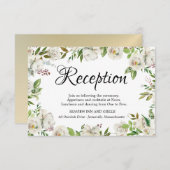 Empfang-Karte mit weißer Rose Einladung (Vorne/Hinten)