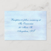 Empfang-Karten "Blue Watercolor" Begleitkarte (Vorderseite)