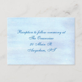Empfang-Karten "Blue Watercolor" Begleitkarte
